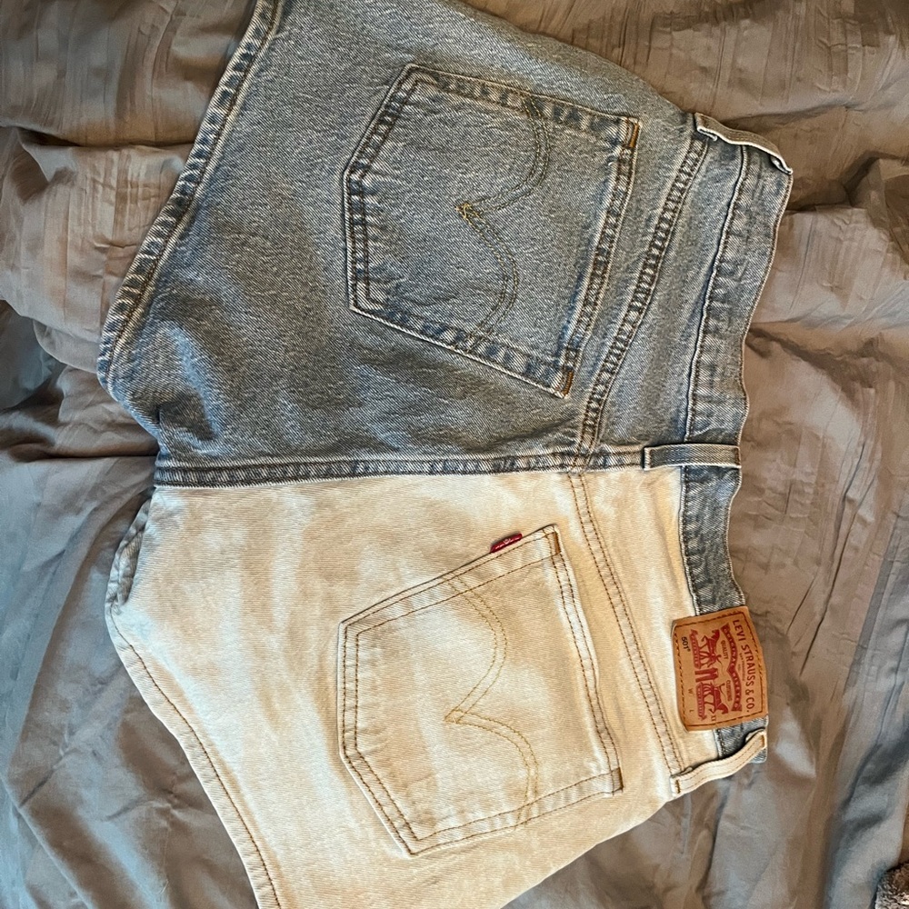 Levi's Blue and Cream Denim Shorts